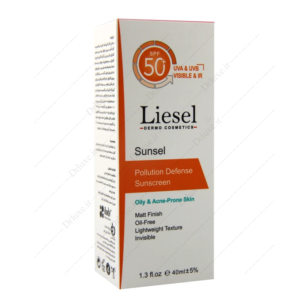 کرم ضد آفتاب SPF50 بی رنگ پوست چرب و آکنه‌ای لایسل